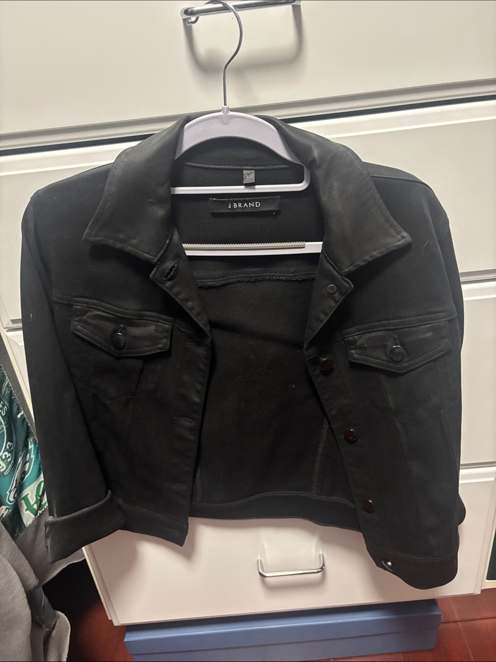 J Brand Black Cropped Jean Jacket
